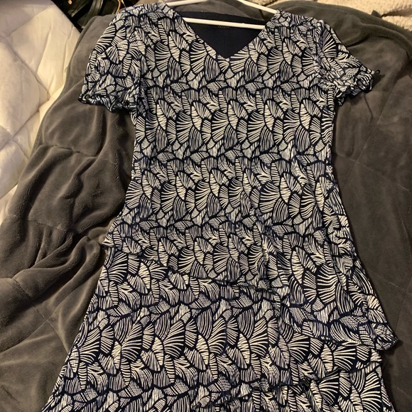 connected apparel Dresses & Skirts - Navy and White tiered dress